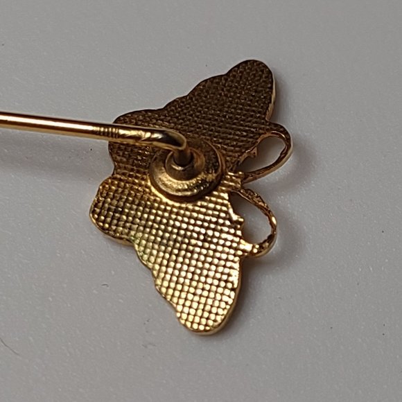 Red And Gold Tone Butterfly Stick Pin - Picture 10 of 14